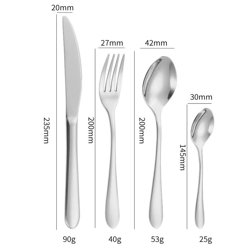 wsd1117 bulk flatware luxury cutlery set sliver gold