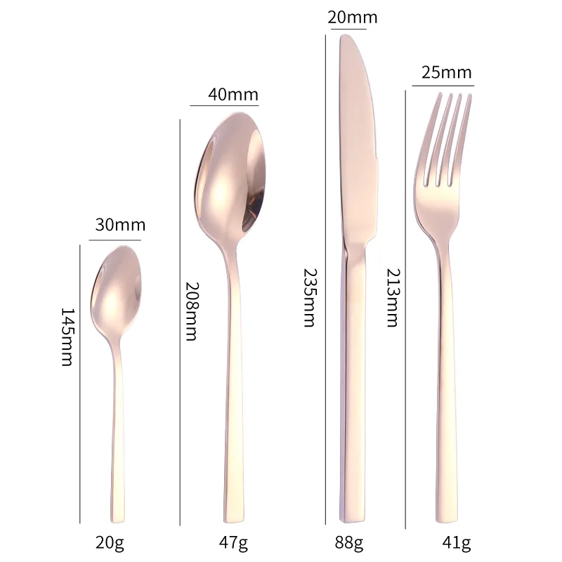 wsd1117 bulk flatware luxury cutlery set sliver gold (复制)