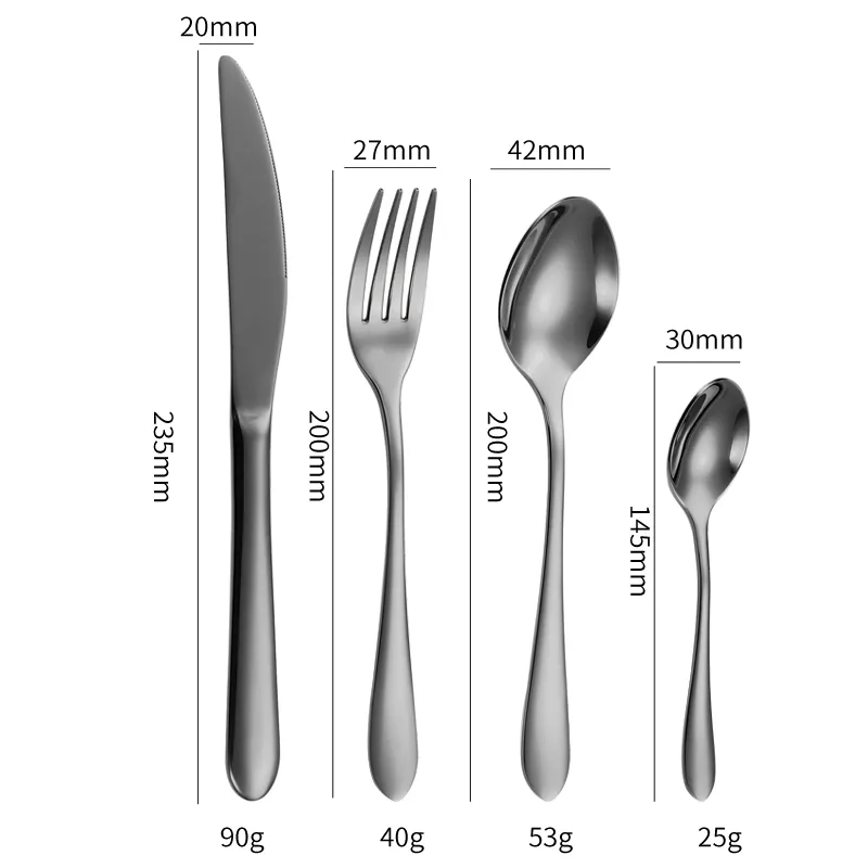 wsd1117 bulk flatware luxury cutlery set sliver gold