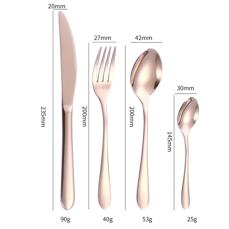 wsd1117 bulk flatware luxury cutlery set sliver gold