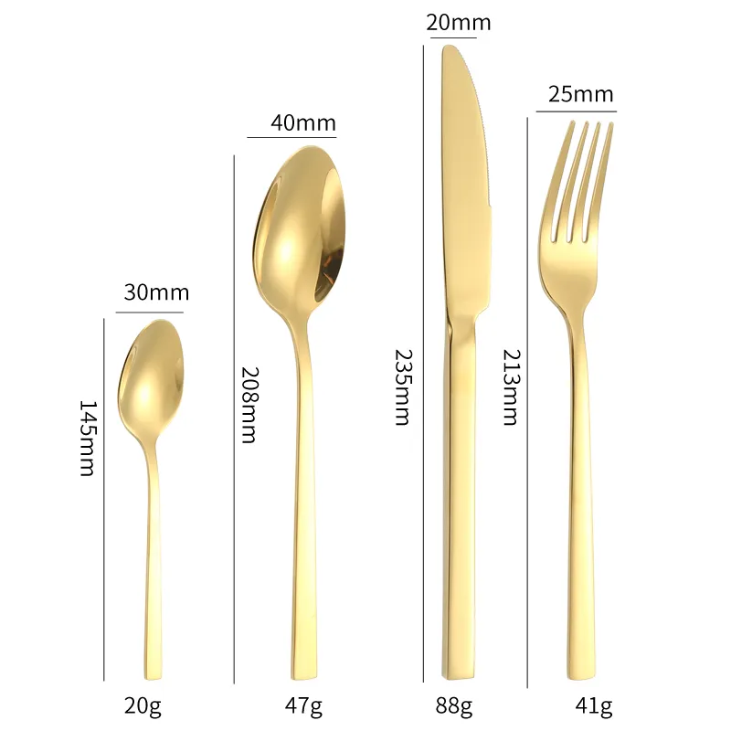 wsd1117 bulk flatware luxury cutlery set sliver gold (复制)